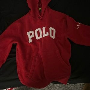 polo hoodie red